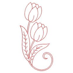 Redwork Assorted Flowers 05(Md) machine embroidery designs
