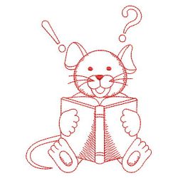 Redwork Mouse in School 01(Lg) machine embroidery designs
