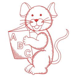 Redwork Mouse in School 03(Md) machine embroidery designs