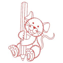 Redwork Mouse in School 05(Md) machine embroidery designs