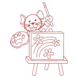 Redwork Mouse in School 06(Lg) machine embroidery designs
