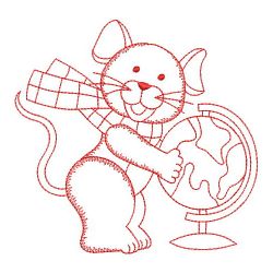 Redwork Mouse in School 07(Lg) machine embroidery designs