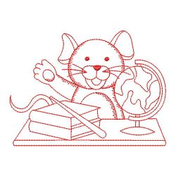 Redwork Mouse in School 08(Lg) machine embroidery designs