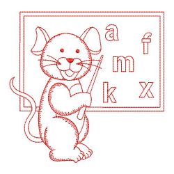 Redwork Mouse in School 09(Md) machine embroidery designs