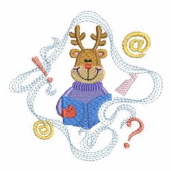 Reindeer in School 03 machine embroidery designs