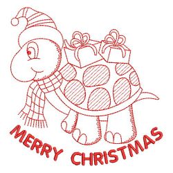 Redwork Holiday Turtle 01(Sm) machine embroidery designs