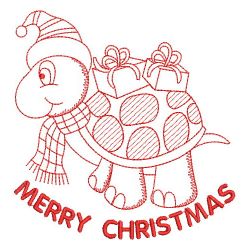 Redwork Holiday Turtle(Lg) machine embroidery designs