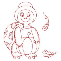 Redwork Holiday Turtle 06(Md) machine embroidery designs