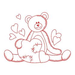Redwork Valentine Teddy Bear(Lg) machine embroidery designs