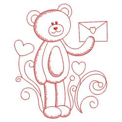 Redwork Valentine Teddy Bear 02(Lg)