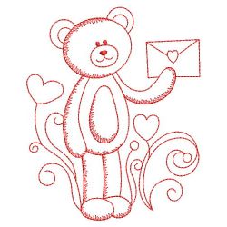 Redwork Valentine Teddy Bear 02(Sm)