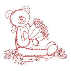 Redwork Valentine Teddy Bear 03(Lg)