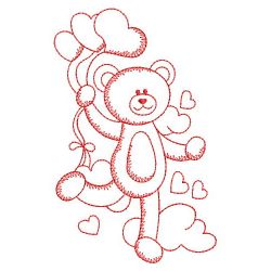 Redwork Valentine Teddy Bear 04(Sm)