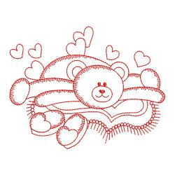 Redwork Valentine Teddy Bear 05(Sm) machine embroidery designs