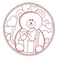 Redwork Valentine Teddy Bear 06(Lg)