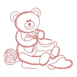Redwork Valentine Teddy Bear 07(Lg)