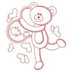 Redwork Valentine Teddy Bear 08(Md) machine embroidery designs
