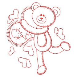 Redwork Valentine Teddy Bear 08(Sm)