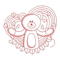 Redwork Valentine Teddy Bear 09(Lg)