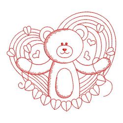 Redwork Valentine Teddy Bear 09(Sm)
