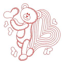 Redwork Valentine Teddy Bear 10(Lg) machine embroidery designs
