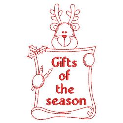 Redwork Christmas Reindeer 04(Lg) machine embroidery designs