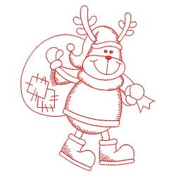 Redwork Christmas Reindeer 05(Md) machine embroidery designs