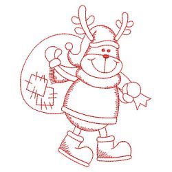 Redwork Christmas Reindeer 05(Sm) machine embroidery designs