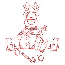 Redwork Christmas Reindeer 06(Lg) machine embroidery designs