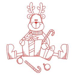 Redwork Christmas Reindeer 06(Sm) machine embroidery designs