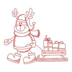 Redwork Christmas Reindeer 10(Lg)