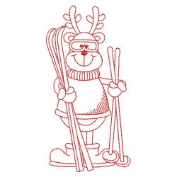 Redwork Winter Reindeer 02(Sm) machine embroidery designs