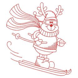 Redwork Winter Reindeer 03(Lg)