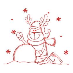 Redwork Winter Reindeer 04(Sm)