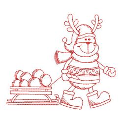 Redwork Winter Reindeer 05(Md) machine embroidery designs