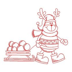 Redwork Winter Reindeer 05(Sm) machine embroidery designs