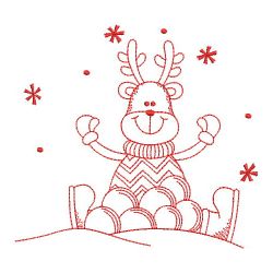 Redwork Winter Reindeer 06(Lg) machine embroidery designs