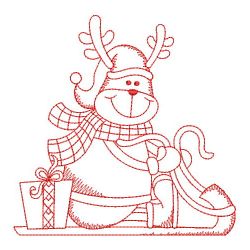 Redwork Winter Reindeer 07(Lg) machine embroidery designs