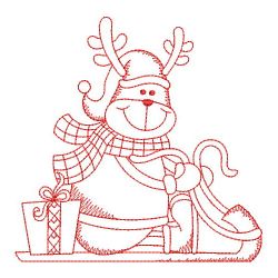 Redwork Winter Reindeer 07(Lg)