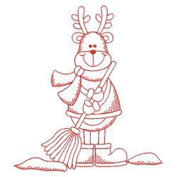 Redwork Winter Reindeer 09(Sm) machine embroidery designs