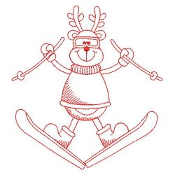 Redwork Winter Reindeer 10(Lg) machine embroidery designs