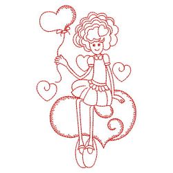 Redwork Valentine Girl 02(Sm) machine embroidery designs
