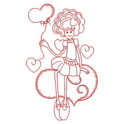 Redwork Valentine Girl 02(Md)