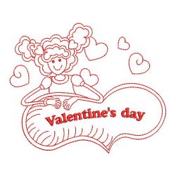 Redwork Valentine Girl 04(Md) machine embroidery designs