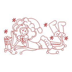 Redwork Christmas Girl 02(Md) machine embroidery designs