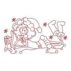 Redwork Christmas Girl 02(Lg) machine embroidery designs