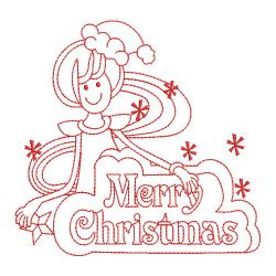 Redwork Christmas Girl 04(Md) machine embroidery designs