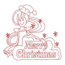 Redwork Christmas Girl 04(Lg) machine embroidery designs