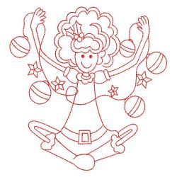 Redwork Christmas Girl 08(Sm) machine embroidery designs