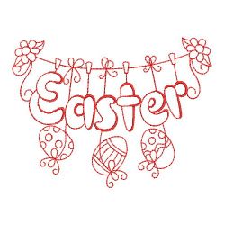 Redwork Happy Easter 04(Lg) machine embroidery designs